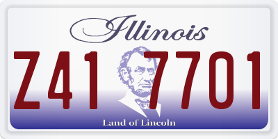 IL license plate Z417701