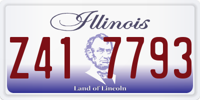 IL license plate Z417793