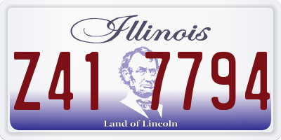 IL license plate Z417794