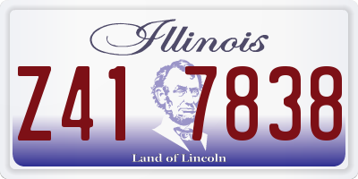 IL license plate Z417838