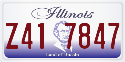 IL license plate Z417847