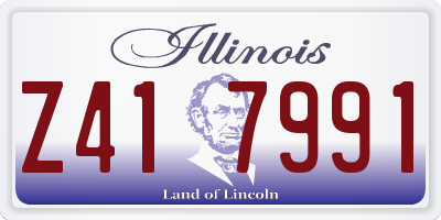 IL license plate Z417991