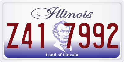 IL license plate Z417992
