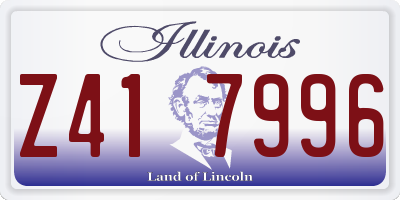 IL license plate Z417996