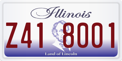 IL license plate Z418001