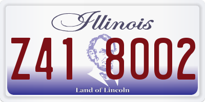 IL license plate Z418002