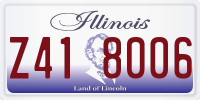 IL license plate Z418006