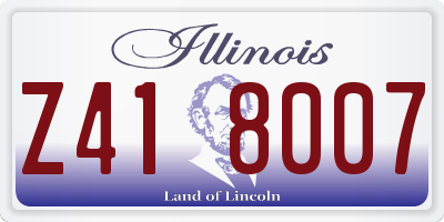 IL license plate Z418007