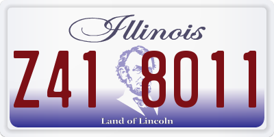 IL license plate Z418011