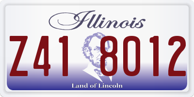 IL license plate Z418012