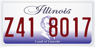 IL license plate Z418017