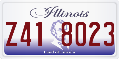 IL license plate Z418023