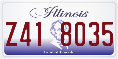 IL license plate Z418035