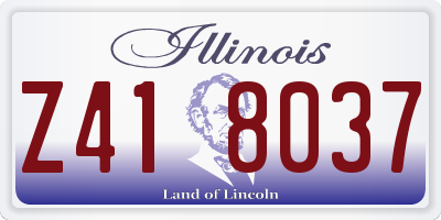 IL license plate Z418037
