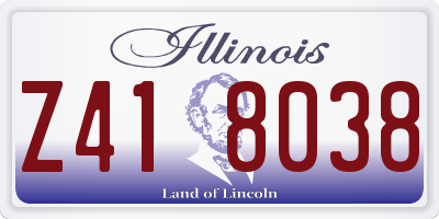 IL license plate Z418038