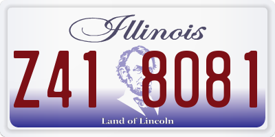 IL license plate Z418081