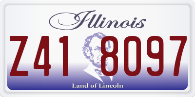 IL license plate Z418097