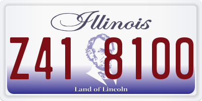 IL license plate Z418100