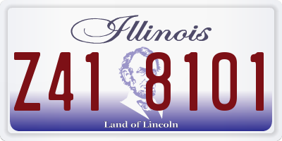 IL license plate Z418101