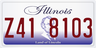 IL license plate Z418103