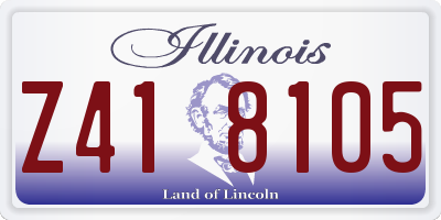 IL license plate Z418105