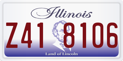 IL license plate Z418106