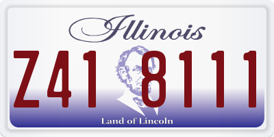 IL license plate Z418111