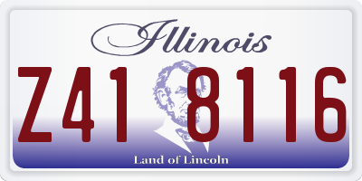 IL license plate Z418116