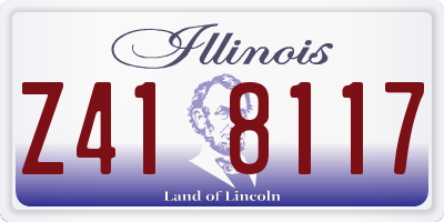 IL license plate Z418117