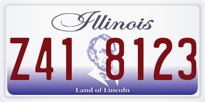 IL license plate Z418123