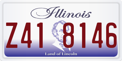 IL license plate Z418146