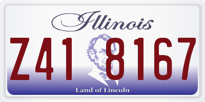IL license plate Z418167