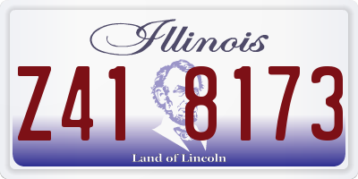 IL license plate Z418173