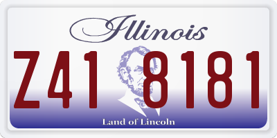 IL license plate Z418181