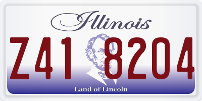 IL license plate Z418204