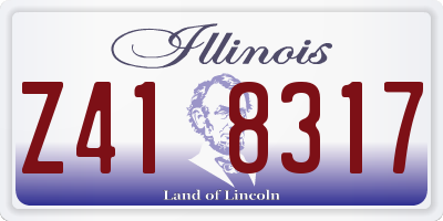IL license plate Z418317