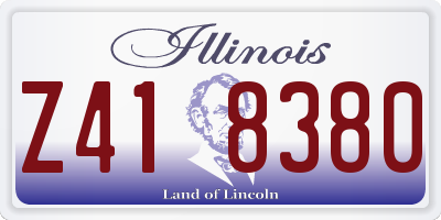 IL license plate Z418380