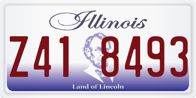 IL license plate Z418493