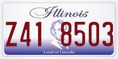 IL license plate Z418503