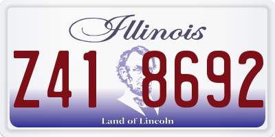 IL license plate Z418692