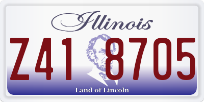 IL license plate Z418705