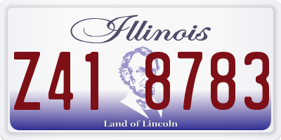 IL license plate Z418783