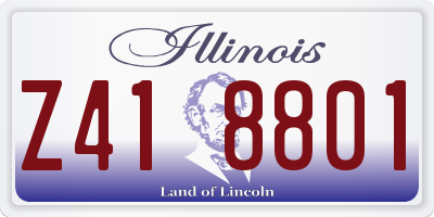 IL license plate Z418801