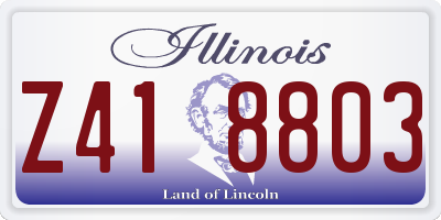 IL license plate Z418803