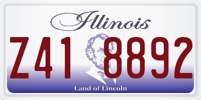 IL license plate Z418892