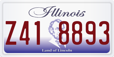 IL license plate Z418893