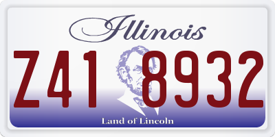 IL license plate Z418932