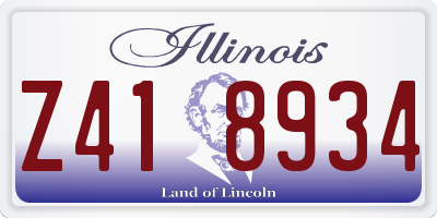 IL license plate Z418934