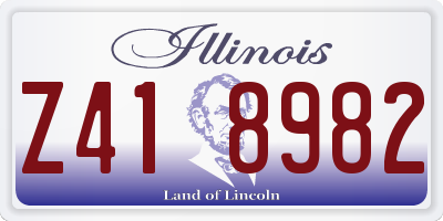 IL license plate Z418982
