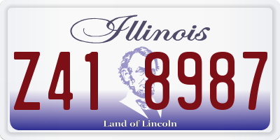 IL license plate Z418987